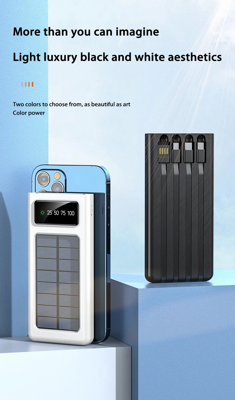 ONEPLUS 200000mAh Solar Power Bank Ultra Capacity USB Super Fast Charging USB  For iPhone Samsung Xiaomi Huawei Outdoor Power