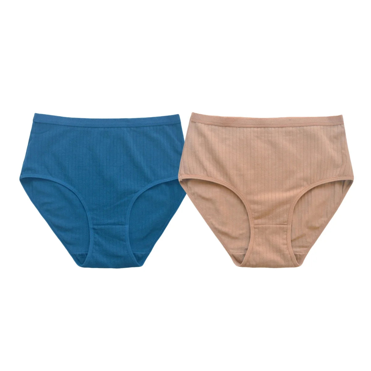 2Pcs/Set Women High Waist Cotton Panties Soft Stretch Tummy Control Ladies Rib Knit Underwear Sexy Lingerie Comfort Briefs S-XXL