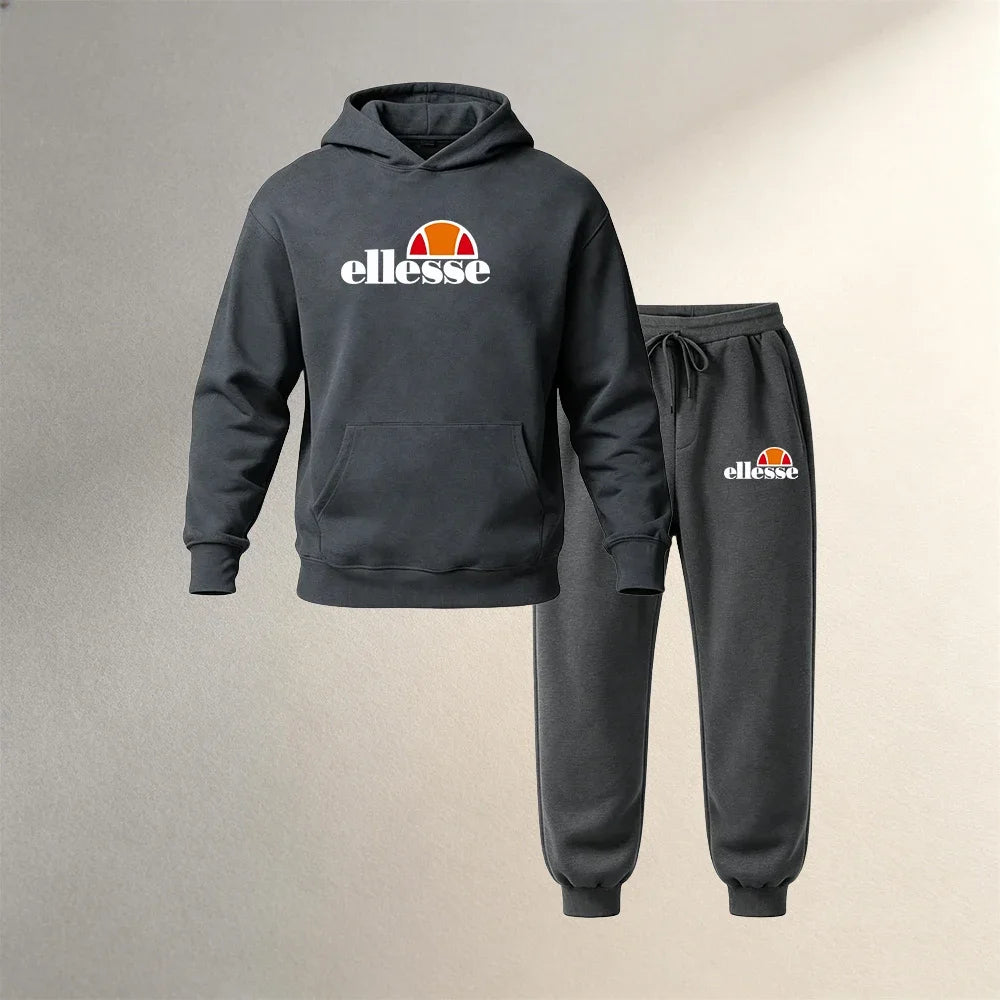 Men's Clothing Hoodies Sets 2 Pcs Autumn Winter Sport Casual Pullover Sweatshirts Tracksuit Fashion Warm Hoodie + Jogging Pants