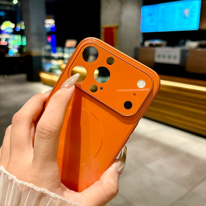 Luxury Matte Glass Lens Protection Case For iPhone 17 Air 16 15 14 13 Pro Max Plus For Magsafe Magnetic Shockproof Hard PC Cover