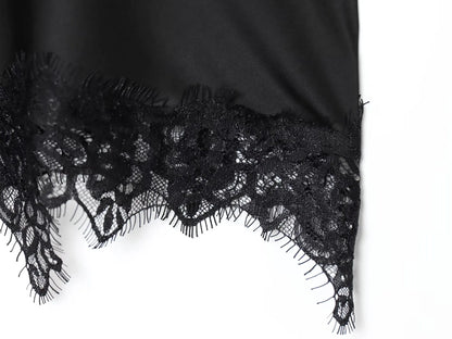 Women Lace Cami Dress - Sleeveless V Neck Mini Summer Dress | Slim Fit Polyester