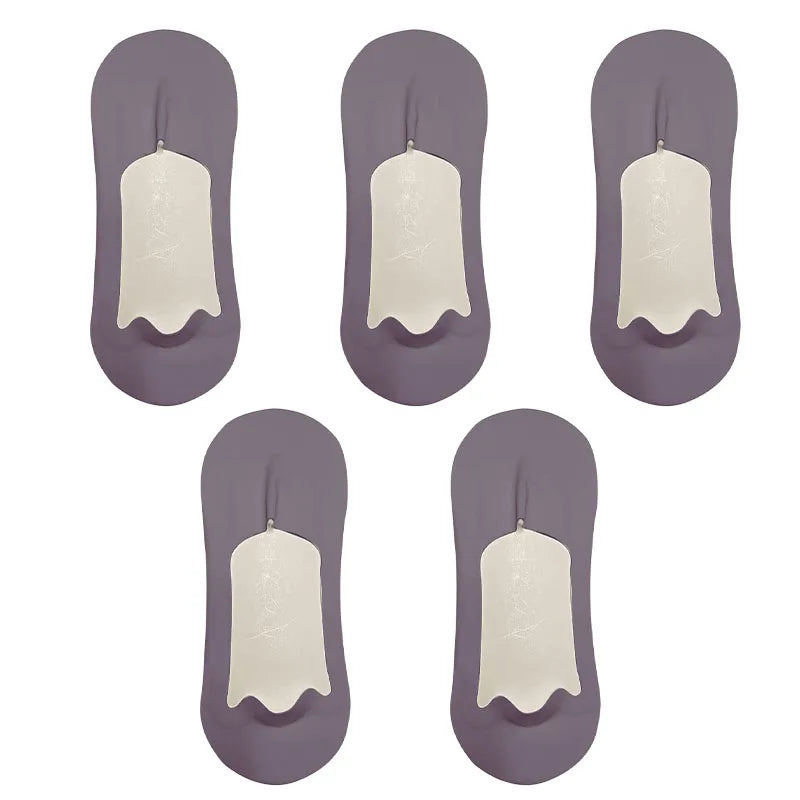 5pairs Men's Cotton Socks Summer Breathable Ultra-thin No Show Ice Silk Sock Silicone Non-slip Bottom Absorb Sweat Men Boat Sock
