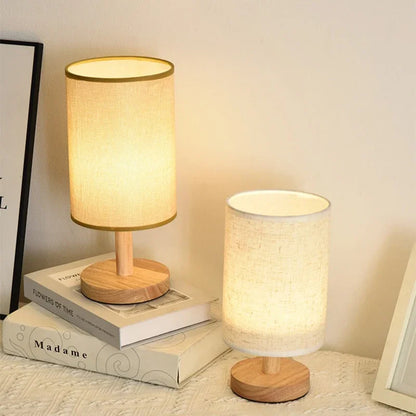 Chinese LED Table Lamp - Dimmable USB Night Light with Fabric Lampshade for Living Room and Bedroom - ZOOMNSTORE