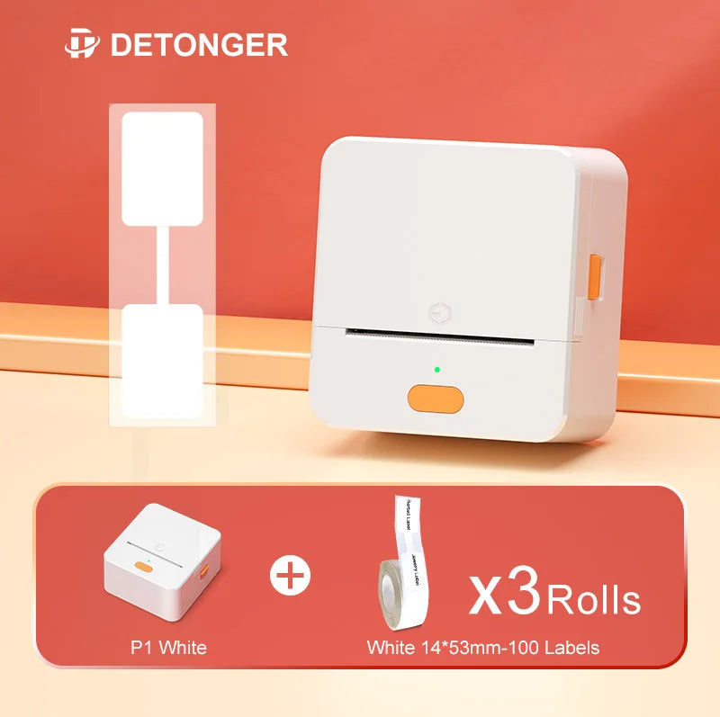 Self-adhesive Jewelry Label for DETONGER P1 Mini Portable Thermal Label Printer Wireless Inkless Logo Sticker Printer