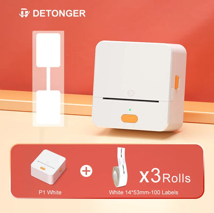 Self-adhesive Jewelry Label for DETONGER P1 Mini Portable Thermal Label Printer Wireless Inkless Logo Sticker Printer