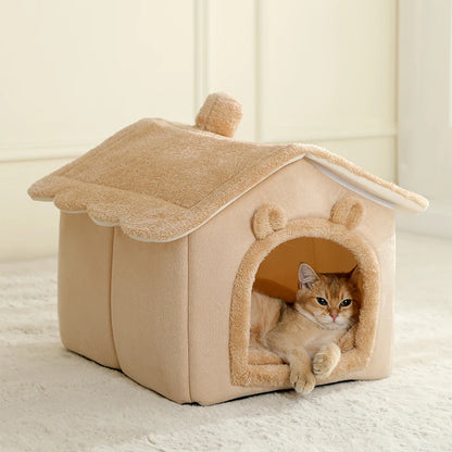 Foldable Pet House Removable Washable Cat House Puppy Cave Sofa Pet Bed House for Extra Small Dogs and Small and Medium Cats