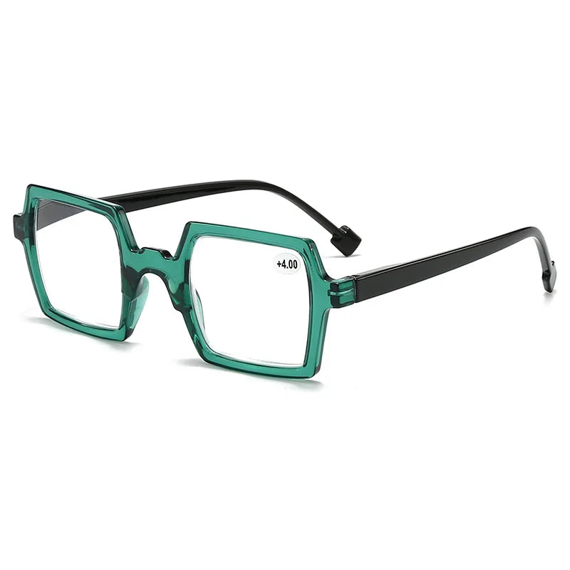 Square Reading Glasses - Fashion Unisex Eyewear With Mirror Coated Polycarbonate Lenses