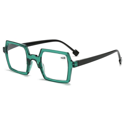 Square Reading Glasses - Fashion Unisex Eyewear With Mirror Coated Polycarbonate Lenses