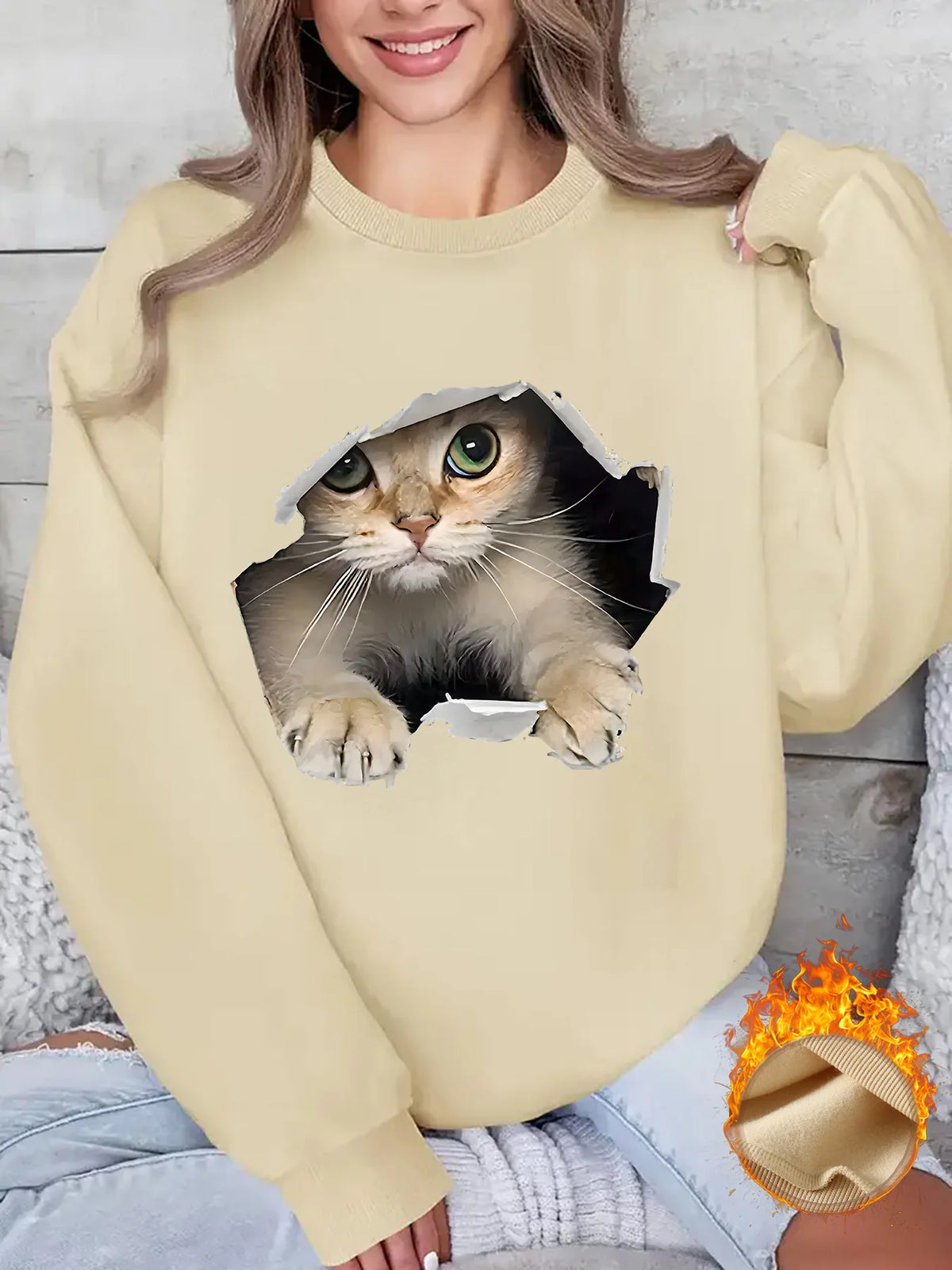 CLoose Sweatshirt Casual Long Sleeve Women Autumn and Winter Cartoon Bear Comfortable Pullover Crewneck Loose Female Clothes