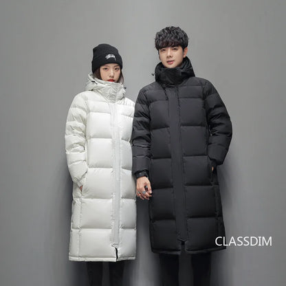New Winter Long Puffer Jackets for Men and Women Hooded Casual Duck Down Coats Quality Couples Outdoor Windproof Warm Jackets 5X