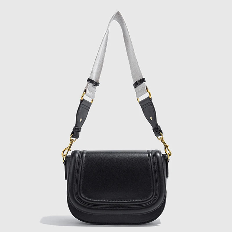 Women Shoulder Bag With Wide Strap - Lightweight PU Tote Handbag For Everyday Carry
