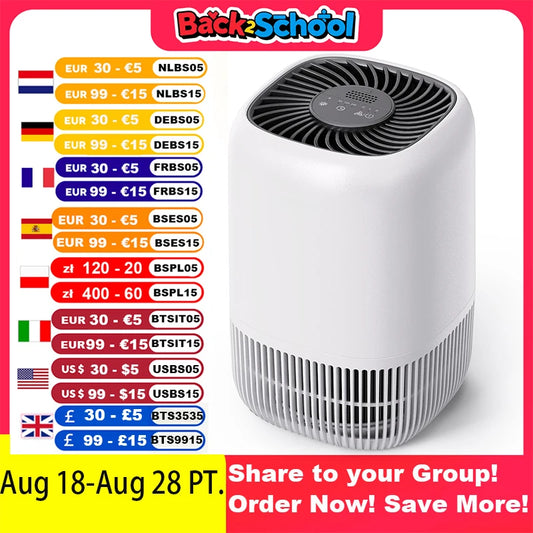AROEVE HEPA Air Purifier for Bedroom - Odor  Allergy Filter with Fragrance - ZOOMNSTORE