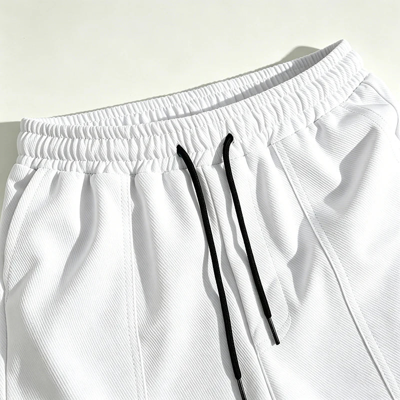 2026 New Men Multi Pocket Cargo Capri Shorts Loose Fit Daily Street Travel Outdoor Casual Drawstring Waist Cropped Short Pants