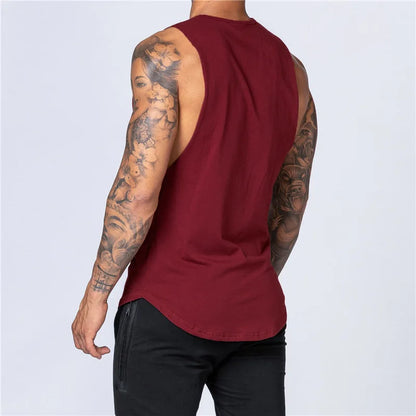 Men Cotton Sleeveless Shirt Casual Gym Tank Top Man Quick Dry Fitness Basketball Vest Bodybuilding Running t-Shirt Man Clothing