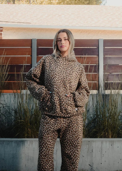 Y2K Leopard Print Hoodie – Unisex Harajuku Hip Hop Style Zip-Up Pullover Sweatshirt for Couples