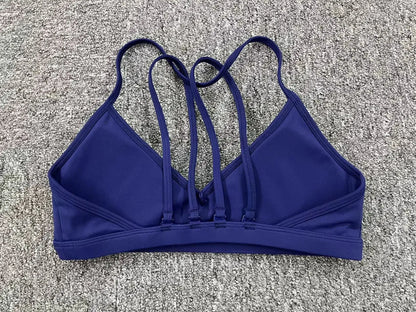Yoga Sports Bra - Lightweight Nylon Spandex Multi Wear Crop Top with Removable Straps