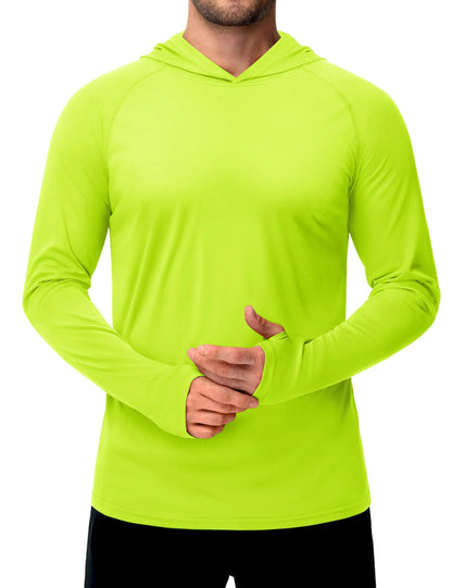 TACVASEN Sun Protection T-Shirts Mens Long Sleeve Hoodie Casual UV-Proof T-Shirts Breathable Lightweight Quick Dry T-Shirts Male