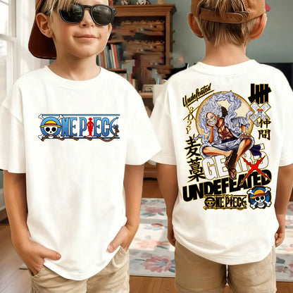 One Piece Japanese Anime Printed Men's T-Shirt Roronoa Zoro Boy Children's Harajuku Short Sleeve Kids Luffy T-shirt Clothing