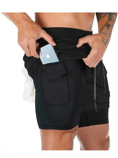 Head Running Shorts Men Fitness Gym Training 2-in-1 Fashion Versatile Sports Quick Dry Workout Jogging Double Deck Summer Short