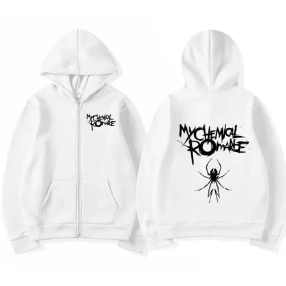 Women Fashion Hoodie Jacket Coat My Chemical Romance Band (MCR) Dead Zip Hoodie Top Loose Black Parade Punk Gothic Rock Zip