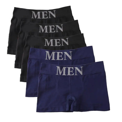 5PCS Thin High Elastic Men's Boxers Comfortable Plain Color Boxer Briefs Breathable Solid Underpants for Men