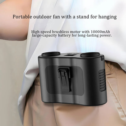 Multifunctional Outdoor Camping Fan Light Rechargeable Ceiling Fan with 3-speed Night Light and Power Bank Portable Fan