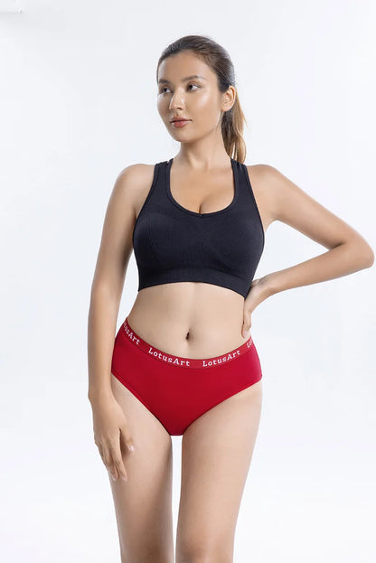 6pcs Cotton Women Panties Lady Plus Size Underwear High Waist Briefs Breathable Solid Color Female Lingerie Shorts