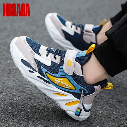Big Kids Running Shoes Breathable Mesh with EVA Cushion - Non-Slip Rubber Sole Lightweight for School Sports