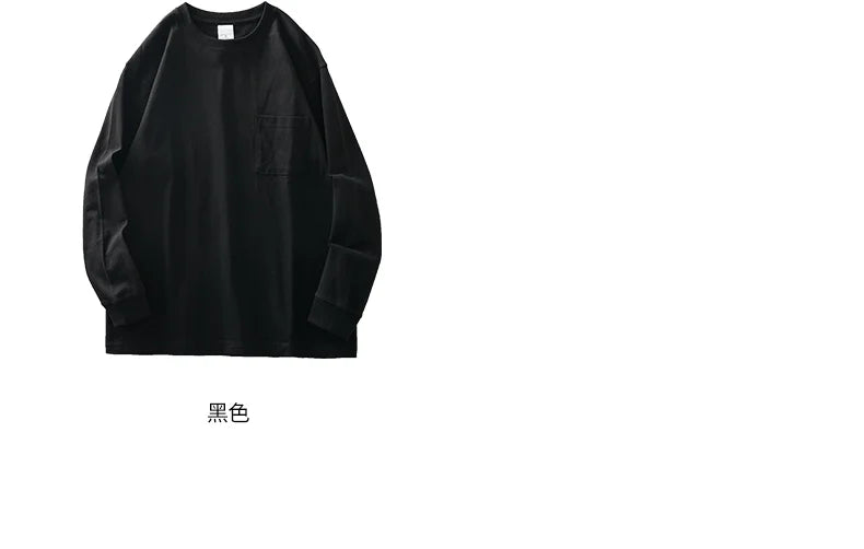 Men's Long Sleeve T Shirt - DUKEEN Heavyweight Cotton Crew Neck Casual Tee