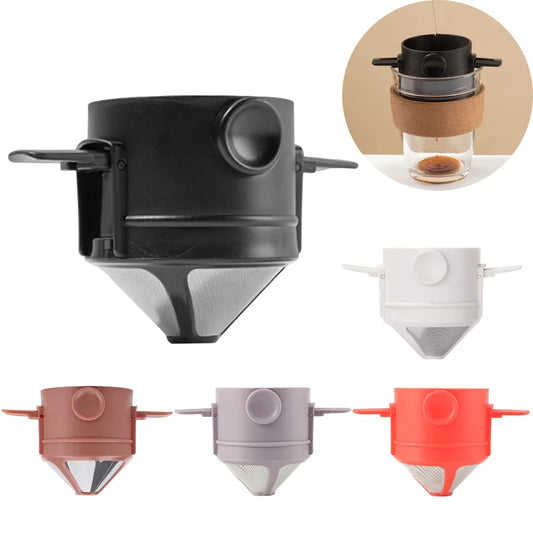 Portable Stainless Steel Coffee Maker - Reusable Drip Filter for Coffee and Tea - ZOOMNSTORE