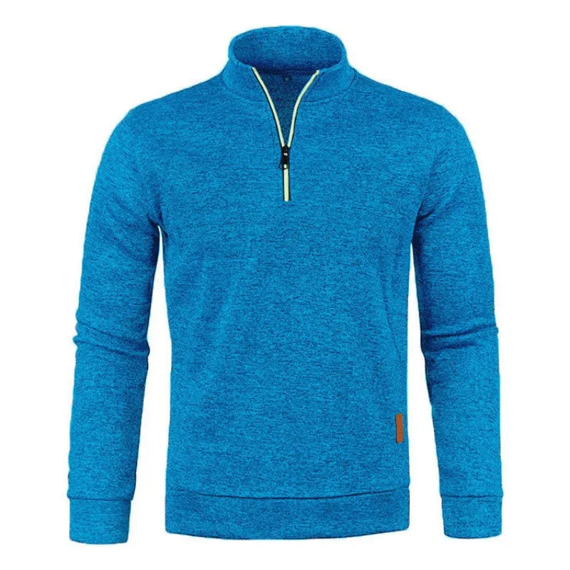 Animal Game Men's Half Zipper Sweatshirts Long Sleeve Solid Pullover Turtleneck Streetwear Warm Jacket Sport Coats Outerwear