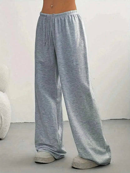 Ladies' Casual Wide Leg Jogging Pants, Drawstring Elastic Waistband, Comfortable Loose Fit, Spring/Summer/Autumn Styles
