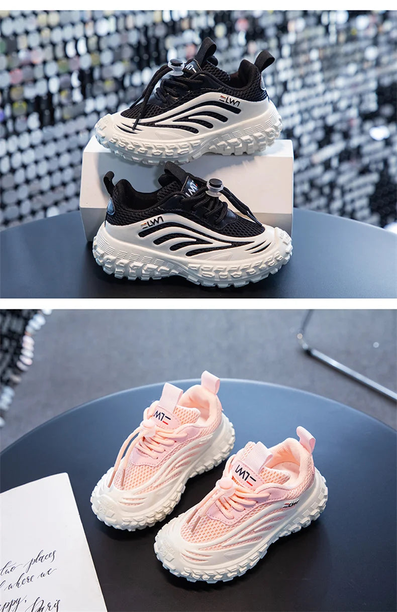 Children Sneakers - Lightweight Kids Casual Shoes With Breathable Mesh Fabric & Rubber Sole