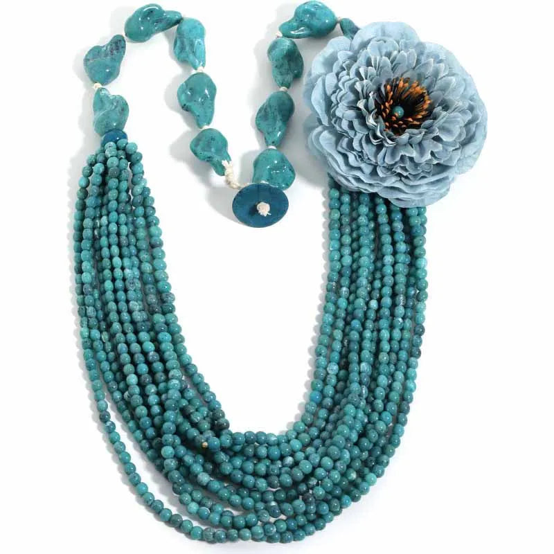 Statement Boho Multi-layer long Necklace Handmade for Women Wedding Party Jewelry