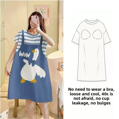 Sleeping Dress Women's Nightwear for Woman Night Clothes Women Sleepwear One Piece Dress Short Sleeve Sleepwear Pyjamas Pajamas