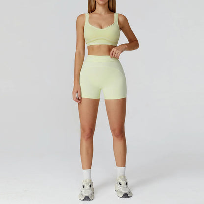 Fitness Suit 2PCS Yoga Set Women's Tracksuit Sports Outfits Gym Running Push Up Sportswear Legging Athletic Wear Workout Clothes
