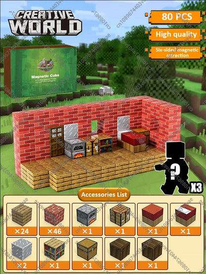 Magnetic Building Blocks - STEM Sensory Toys & Creative Magnet Cube Set for Kids