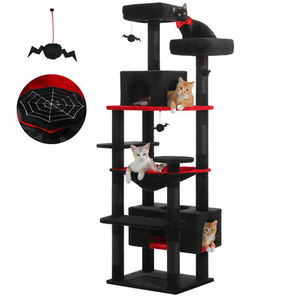 Large Cat Tree - Multi Level Indoor Cat Tower With Sisal Covered Posts & Spacious Condo