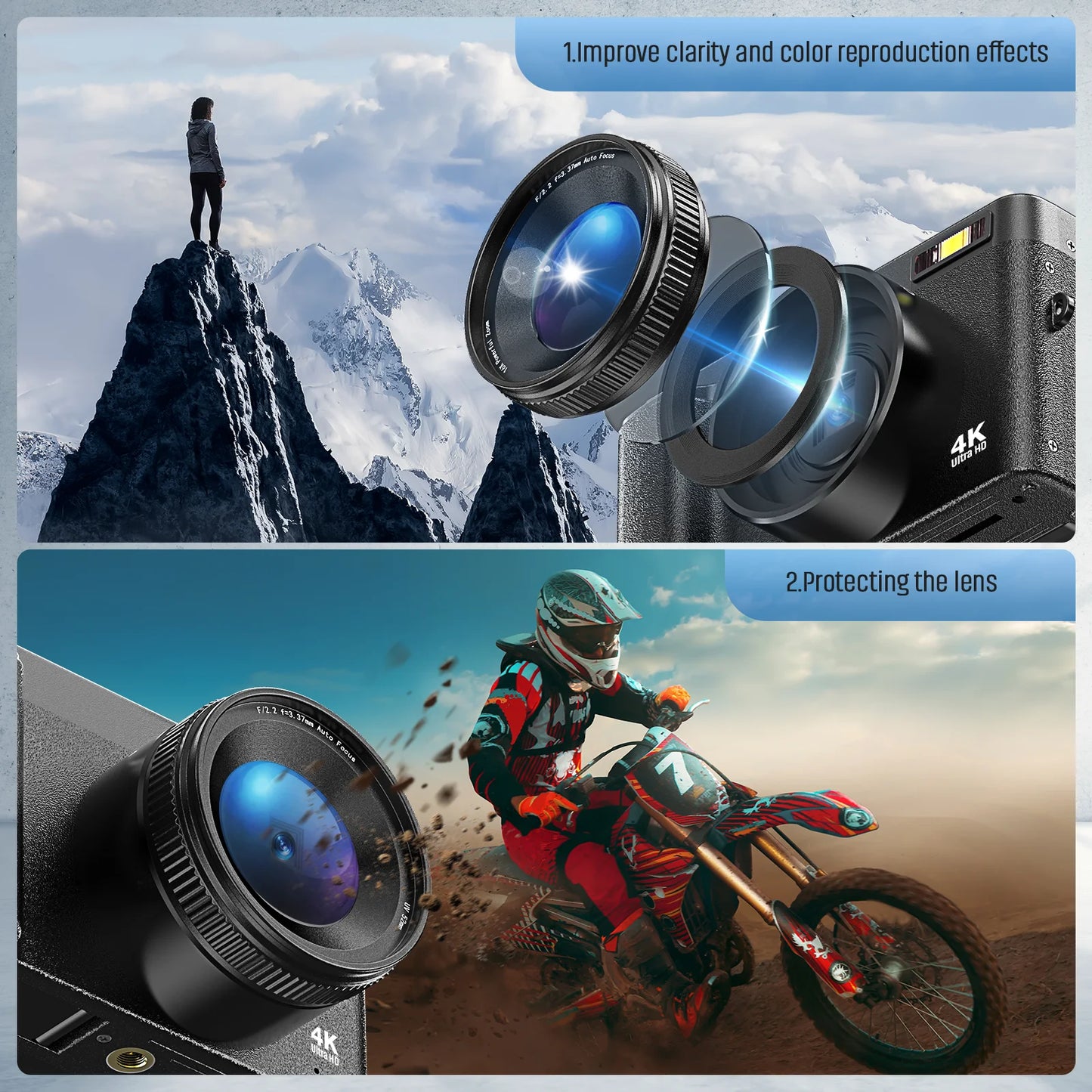 4K Digital Camera - 48MP Compact Flip Screen Camera With Autofocus & Pause Recording