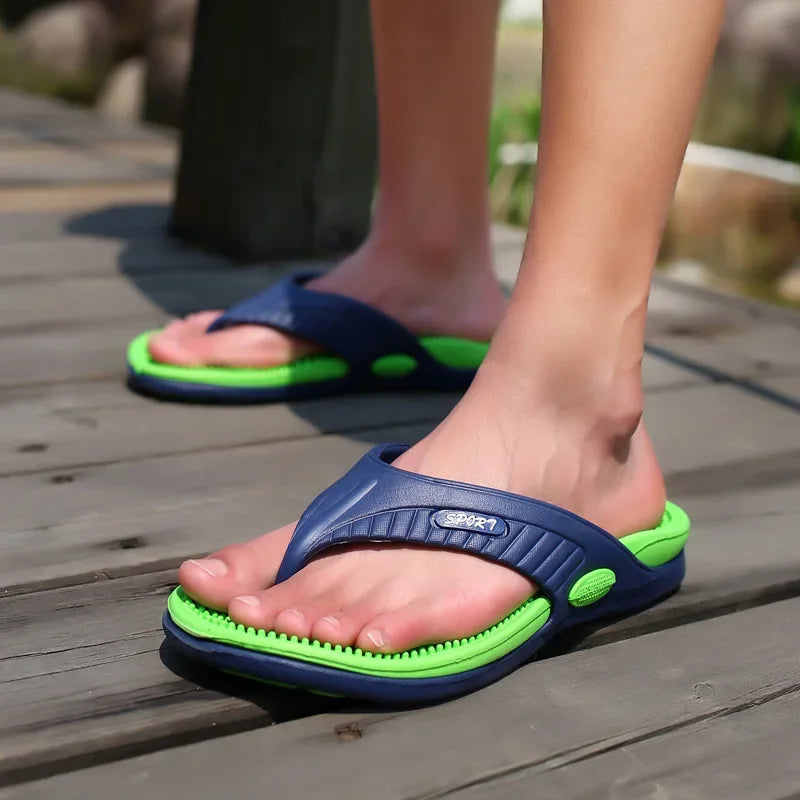 MAEDEF Flip Flops for Men Summer Breathable Beach Shoes Sandals Mens Luxury Flip Flops Breathable Plus Big Size Men Slippers 47