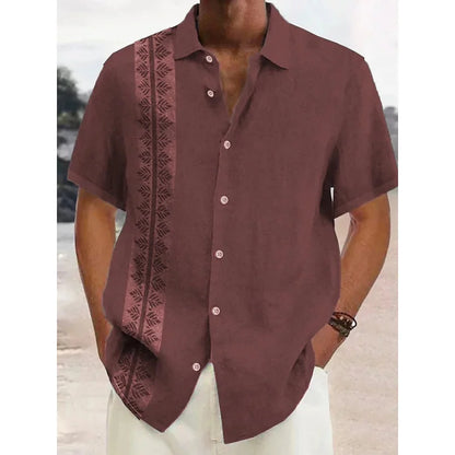 2024 Men's Gradient Striped Shirt Slim Breathable Fashion Short-sleeved High-quality Design Casual Button-down Shirts Male