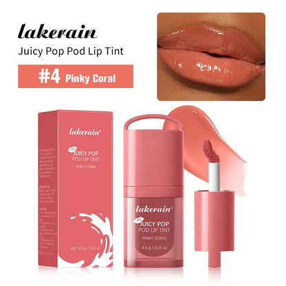 Juicy Box Shape Lip Tint Gloss Moisturizing Lightweight & Non-Sticky Lip Staion Long-Lasting High Shine Finish Lips Makeup