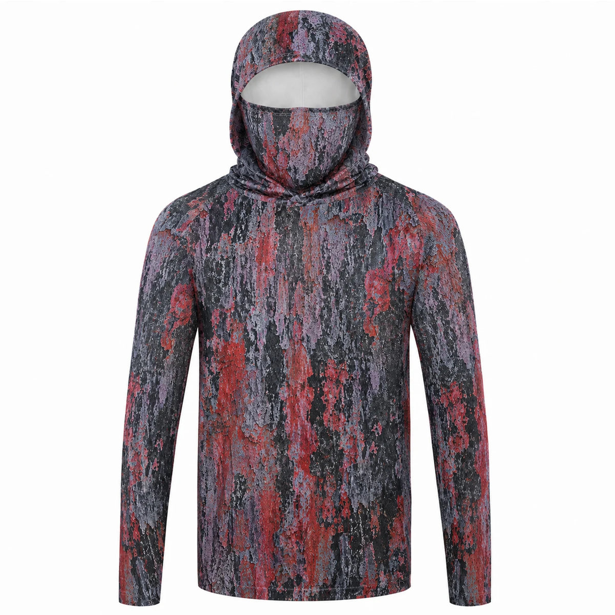 Men's Hooded Fishing Shirt with Face Mask UPF 50+ Sun Protection Long Sleeve Outdoor Performance Hoodie