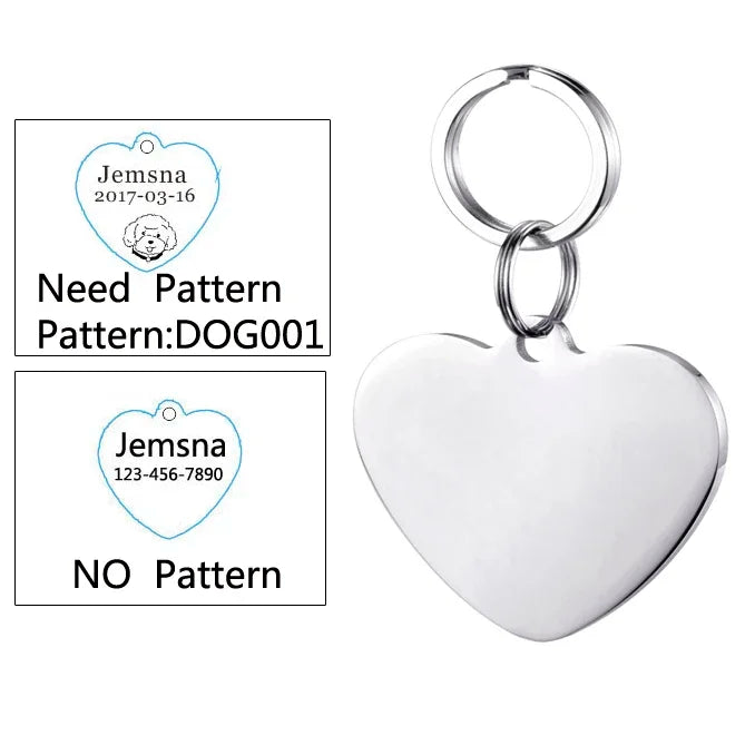 Dog ID Tag Free Engraving Name Tel Cat Collar Harness Pendant Clothes Accessories For Pet Custom Puppy Kitten Leash Pet Supplies