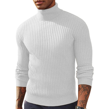 Autumn Men's Slim Fit Long Sleeve Turtleneck Sweater Casual Knitted Pullover Sweaters Outdoor Winter Warm Thick Heavyweight Top
