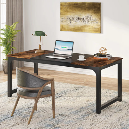 Large Office Desk | Modern Computer Desk - Spacious Writing Workstation for Home Office