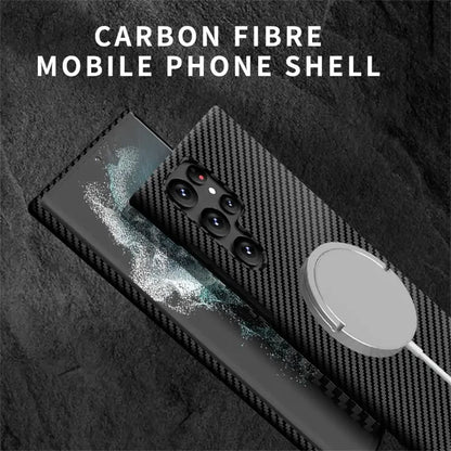 Ultra Slim Carbon Fiber Magnetic Case for Magsafe Samsung Galaxy S26 S25 S24 S23 Ultra S22 S21 Plus S25+ Mac Safe Matte Cover