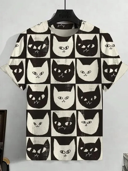 Japanese Art Style Summer 3D Printed Large-sized Men's T-shirt Is Loose and Comfortable Suitable for Daily Wear