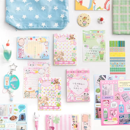 Cute Japanese Memo Pads - 50 Sheets Old-Fashioned Message Paper for DIY Journals