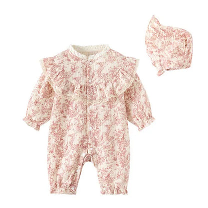 Baby Girl Romper - Korean Style Autumn Toddler Clothes 0-24 Months Cotton Print